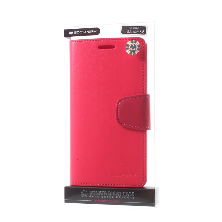 MERCURY Goospery Sonata Diary Wallet Leather Cover for Samsung Galaxy S6 G920 - Rose-11