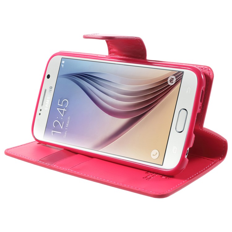 MERCURY Goospery Sonata Diary Wallet Leather Cover for Samsung Galaxy S6 G920 - Rose-3