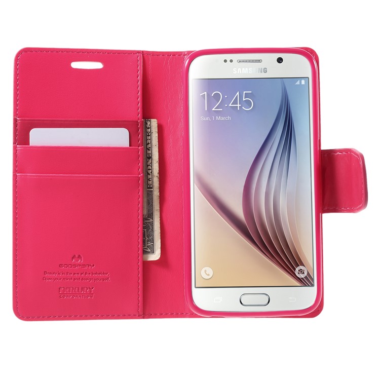MERCURY Goospery Sonata Diary Wallet Leather Cover for Samsung Galaxy S6 G920 - Rose-5
