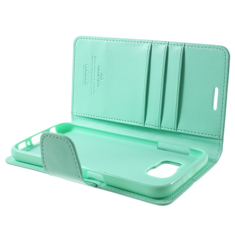 MERCURY Goospery Sonata Diary Wallet Leather Case Shell for Samsung Galaxy S6 G920 - Cyan-10