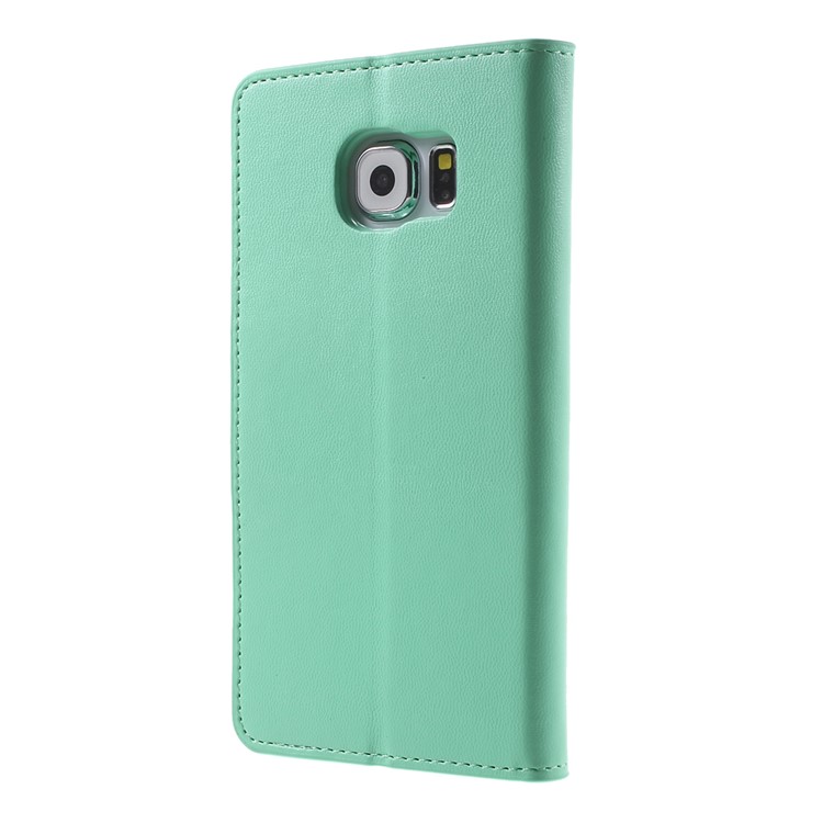 MERCURY Goospery Sonata Diary Wallet Leather Case Shell for Samsung Galaxy S6 G920 - Cyan-2
