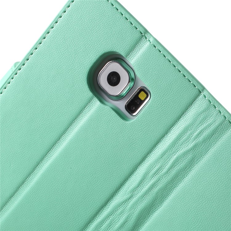 MERCURY Goospery Sonata Diary Wallet Leather Case Shell for Samsung Galaxy S6 G920 - Cyan-7