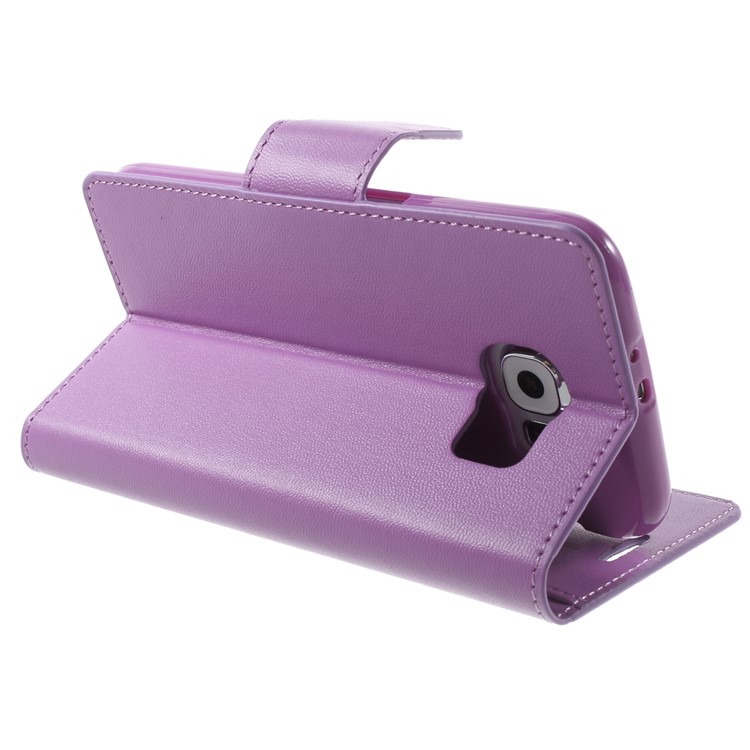 MERCURY Goospery Sonata Diary Wallet Leather Cover Shell for Samsung Galaxy S6 G920 - Purple-4