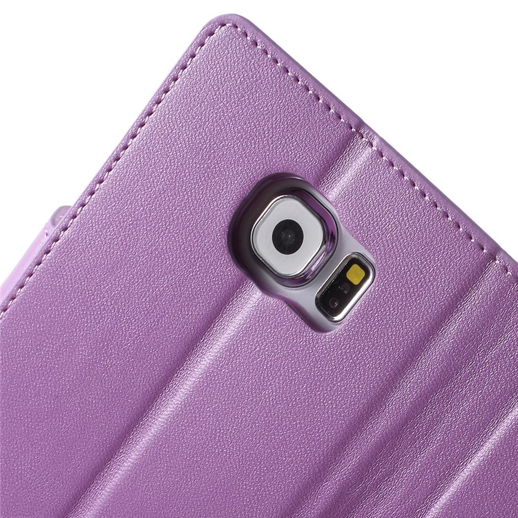 MERCURY Goospery Sonata Diary Wallet Leather Cover Shell for Samsung Galaxy S6 G920 - Purple-6