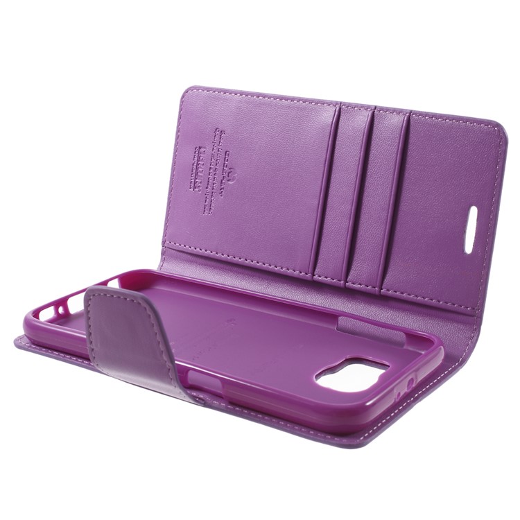 MERCURY Goospery Sonata Diary Wallet Leather Cover Shell for Samsung Galaxy S6 G920 - Purple-9