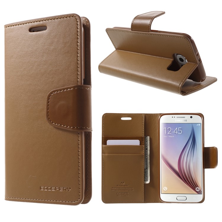 MERCURY Goospery Sonata Diary Wallet Leather Cover for Samsung Galaxy S6 G920 - Brown-1