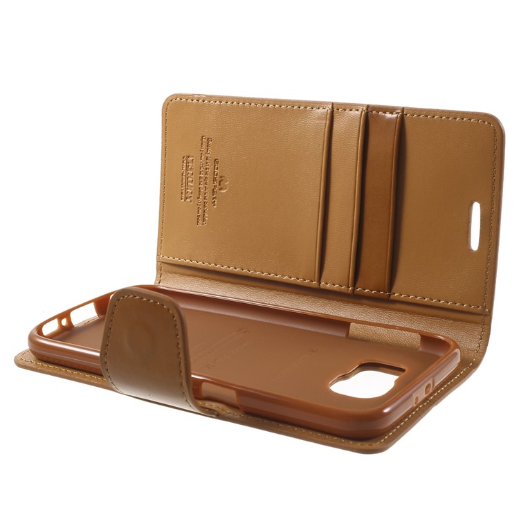MERCURY Goospery Sonata Diary Wallet Leather Cover for Samsung Galaxy S6 G920 - Brown-10