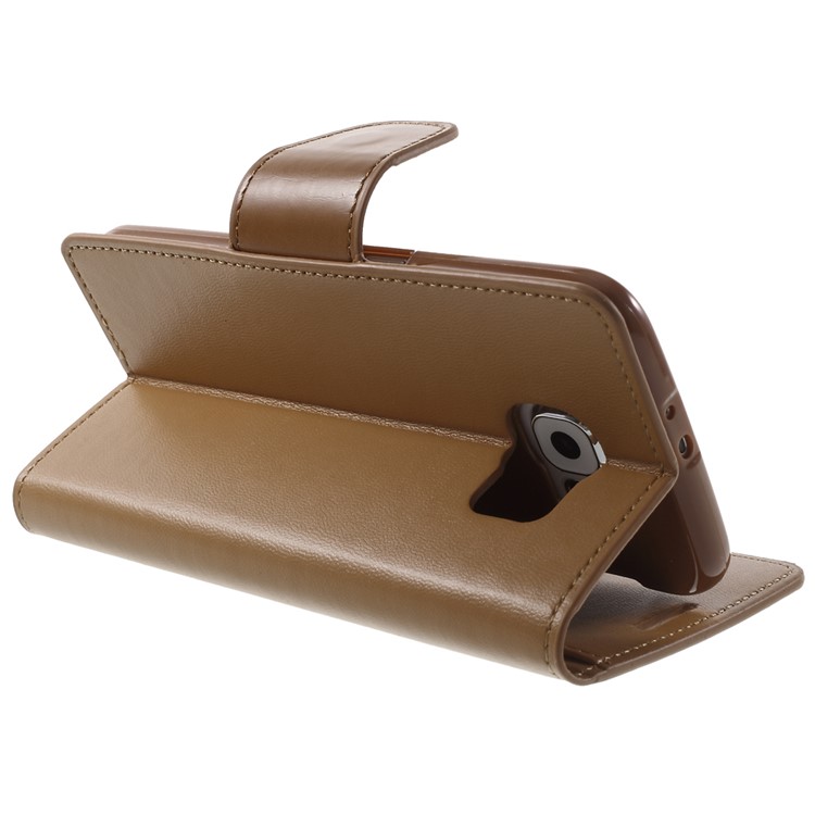 MERCURY Goospery Sonata Diary Wallet Leather Cover for Samsung Galaxy S6 G920 - Brown-4