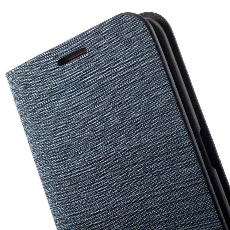 Two-color Line Texture Leather Cover Case for Samsung Galaxy S6 Edge G925 - Baby Blue-1