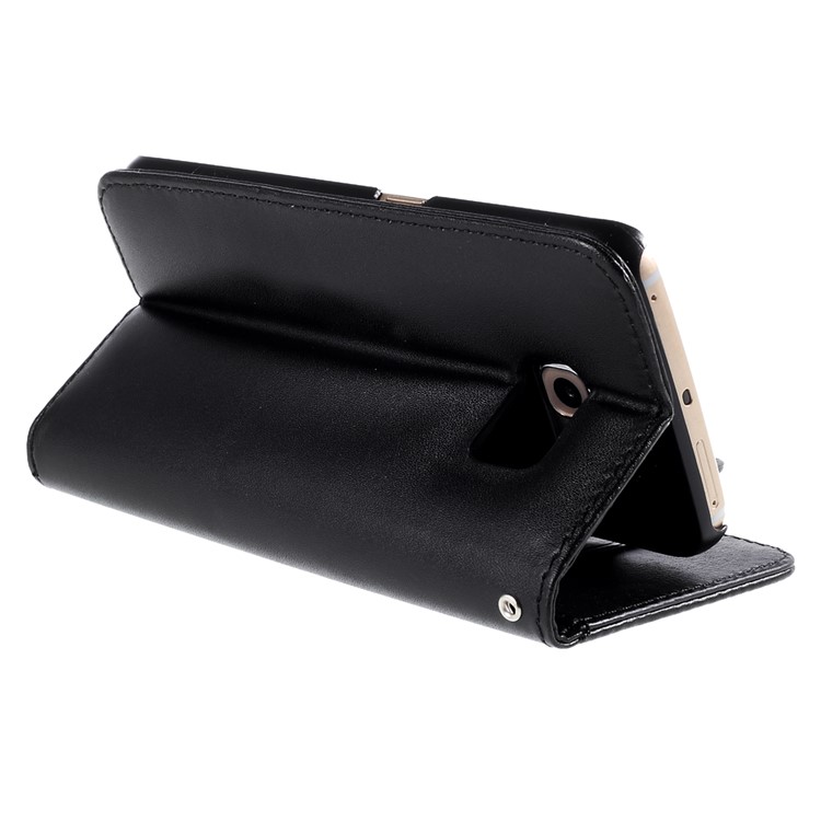 Magnetic Wallet Leather Case for Samsung Galaxy S6 edge G925 - Black-5