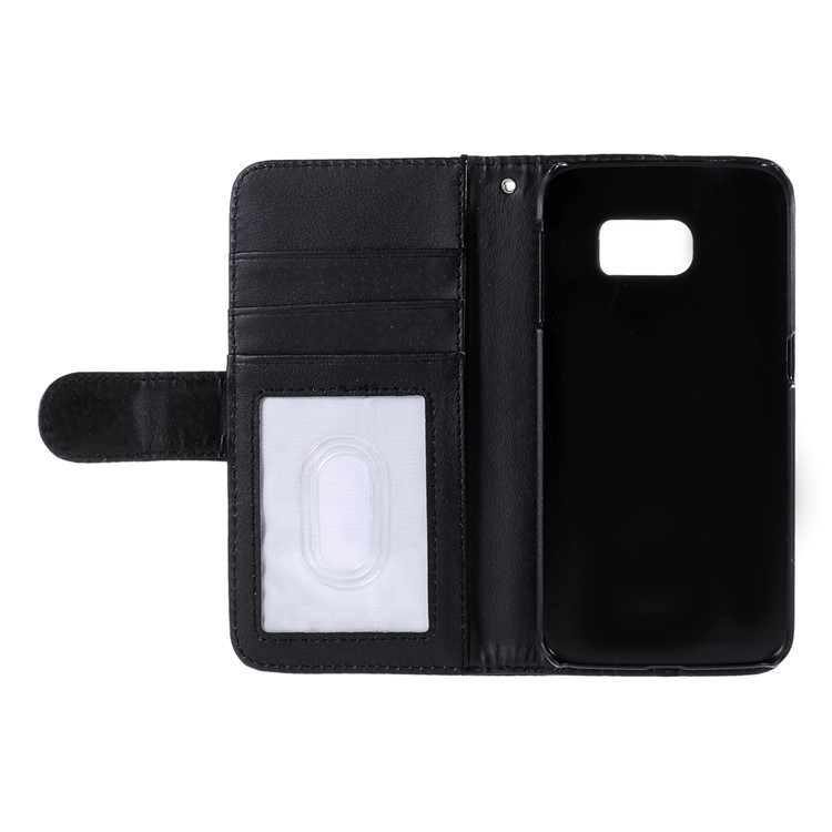 Magnetic Wallet Leather Case for Samsung Galaxy S6 edge G925 - Black-7