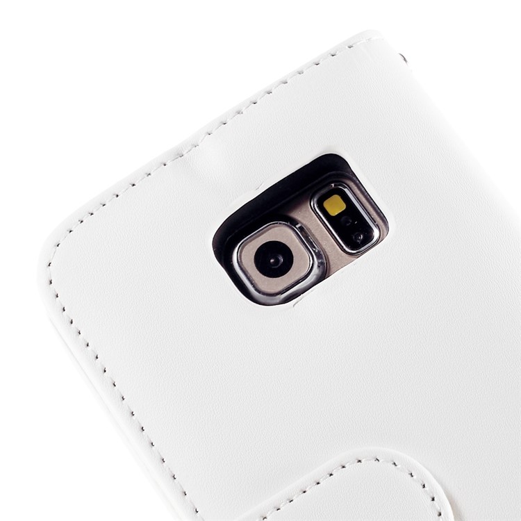 Leather Case with ID Credit Card Slots for Samsung Galaxy S6 edge G925 - White-10