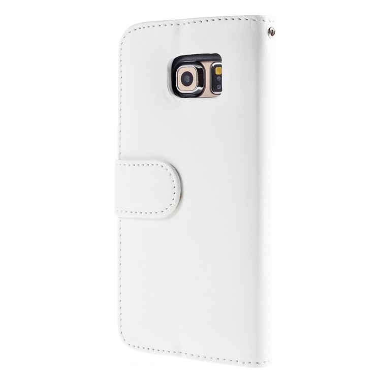 Leather Case with ID Credit Card Slots for Samsung Galaxy S6 edge G925 - White-2