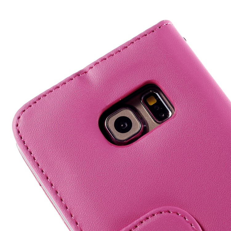 Leather Flip Stand Cover for Samsung Galaxy S6 edge G925 - Rose-10