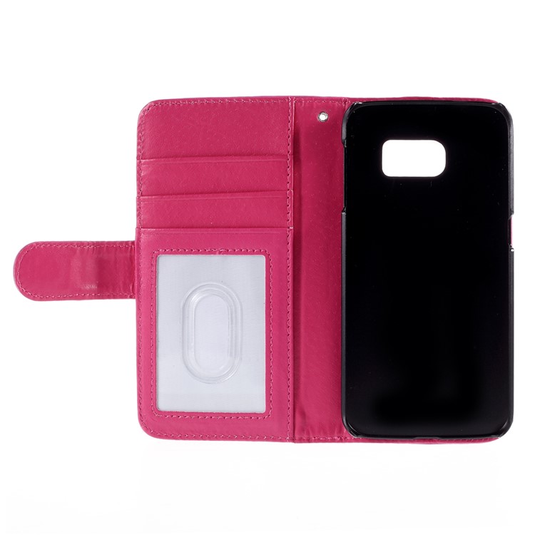 Leather Flip Stand Cover for Samsung Galaxy S6 edge G925 - Rose-7