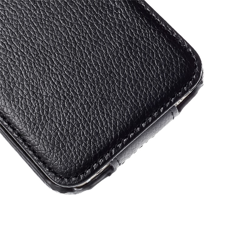 Litchi Texture Vertical Flip Leather Case for Samsung Galaxy S6 Edge G925 - Black-8