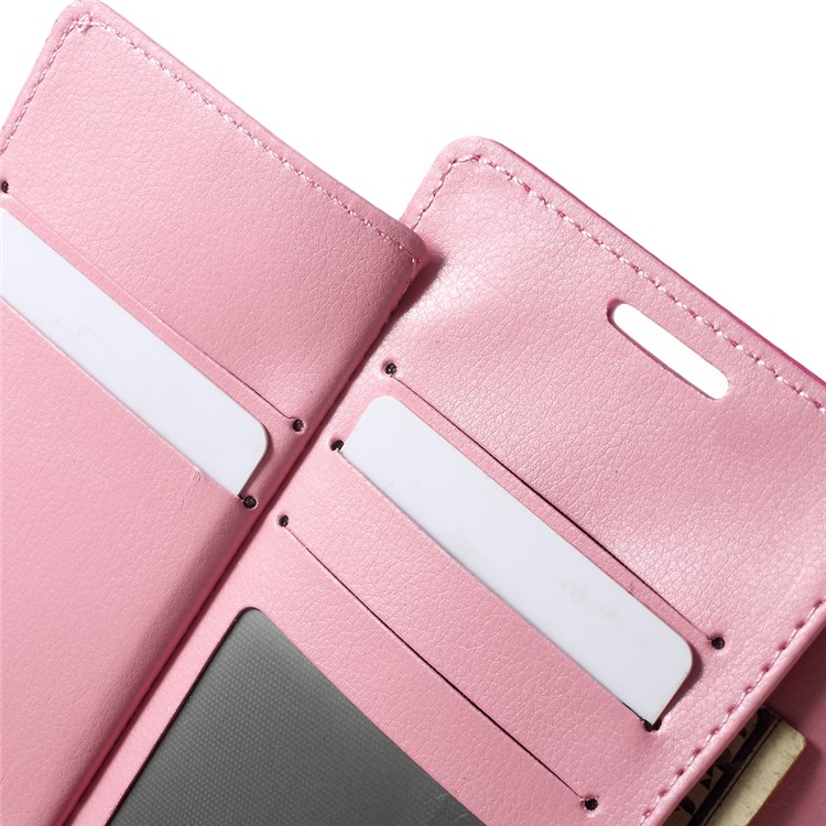 Mercury GOOSPERY Diary Card Slots Leather Case for Samsung Galaxy S6 G920 - Rose-8