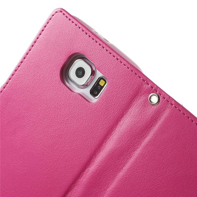 Mercury GOOSPERY Diary Card Slots Leather Case for Samsung Galaxy S6 G920 - Rose-9