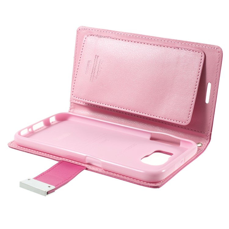 Mercury GOOSPERY Diary Card Slots Leather Case for Samsung Galaxy S6 G920 - Rose-2