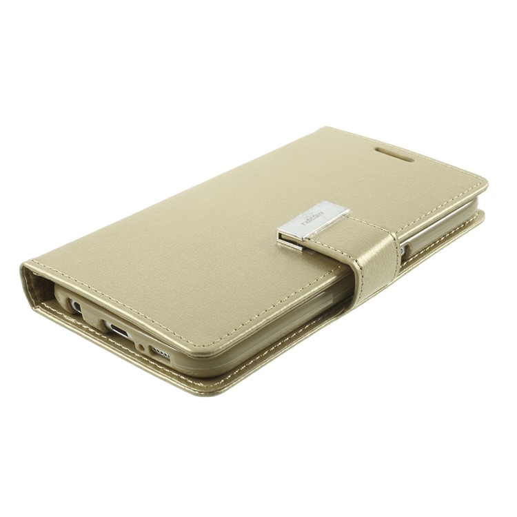 Mercury GOOSPERY Diary Card Slots Leather Cover for Samsung Galaxy S6 G920 - Champagne-3
