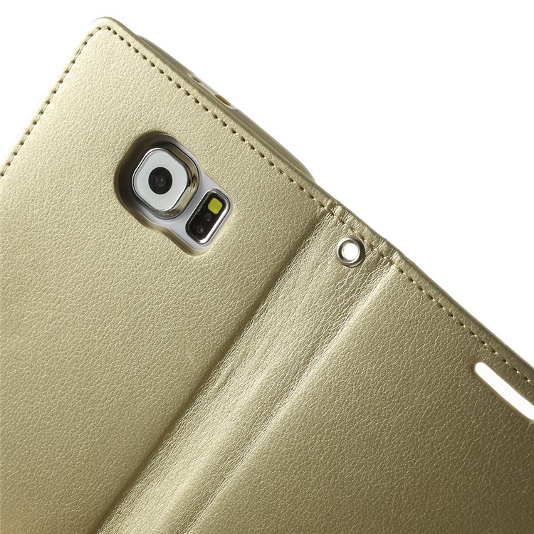 Mercury GOOSPERY Diary Card Slots Leather Cover for Samsung Galaxy S6 G920 - Champagne-7
