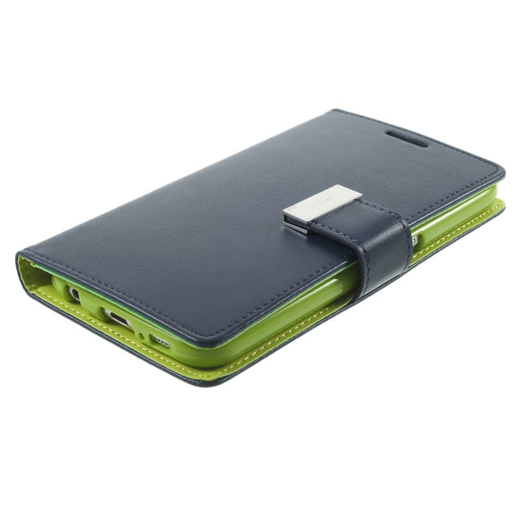 Mercury GOOSPERY Diary Card Slots Leather Case for Samsung Galaxy S6 G920 - Blue-3