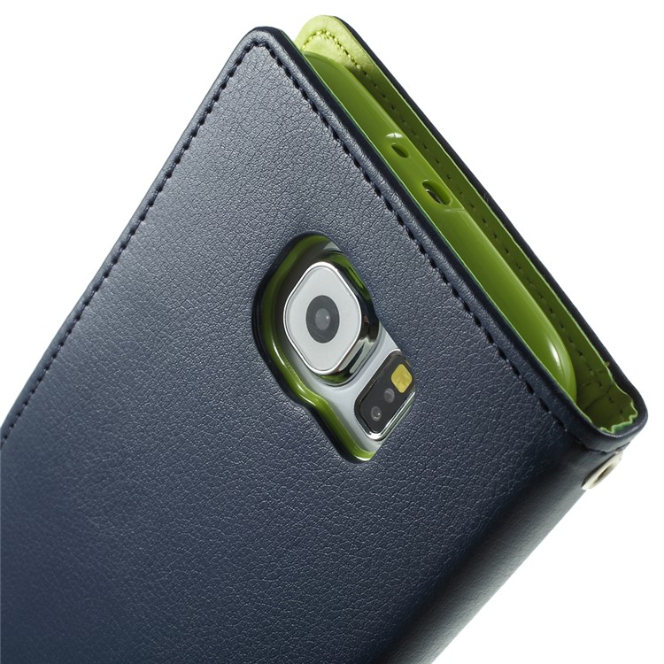 Mercury GOOSPERY Diary Card Slots Leather Case for Samsung Galaxy S6 G920 - Blue-7
