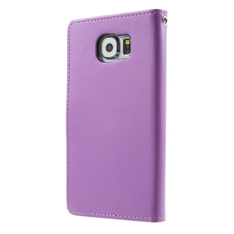 Mercury GOOSPERY Diary Card Slots Leather Case for Samsung Galaxy S6 G920 - Purple-9