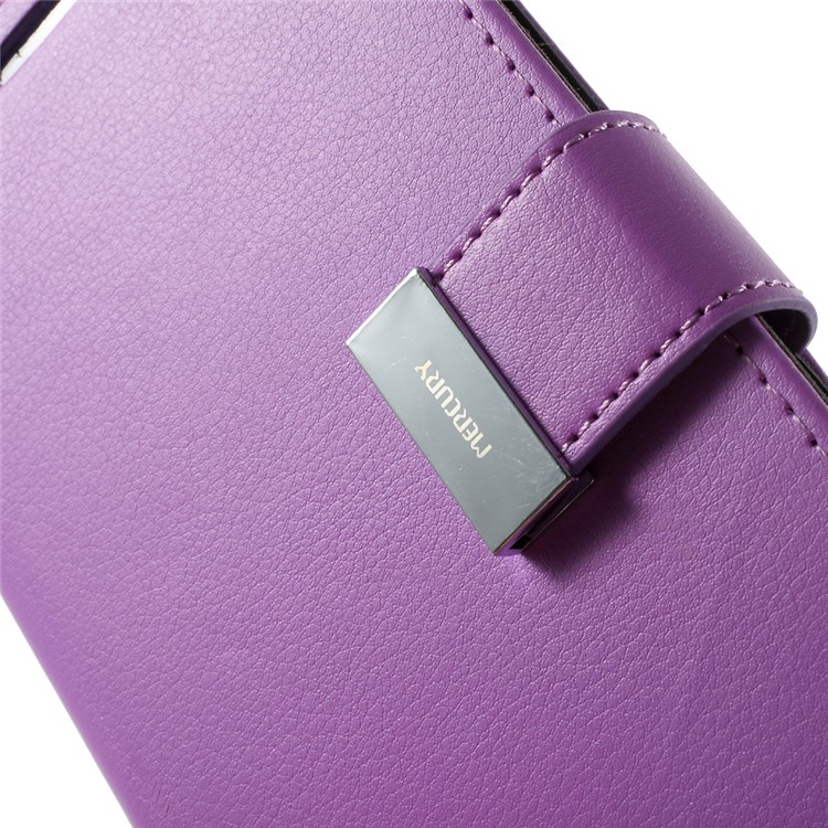 Mercury GOOSPERY Diary Card Slots Leather Case for Samsung Galaxy S6 G920 - Purple-4