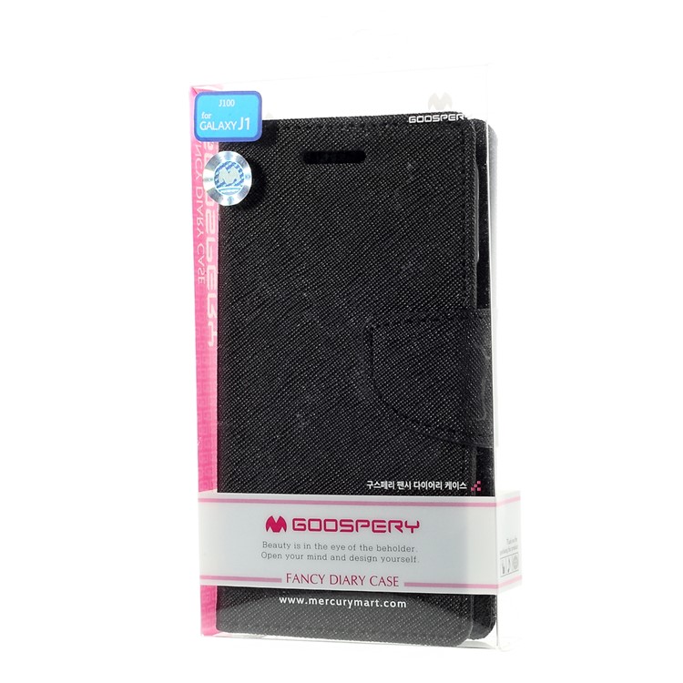 MERCURY Goospery Wallet Leather Case for Samsung Galaxy J1 / J1 4G with Stand - Black-6