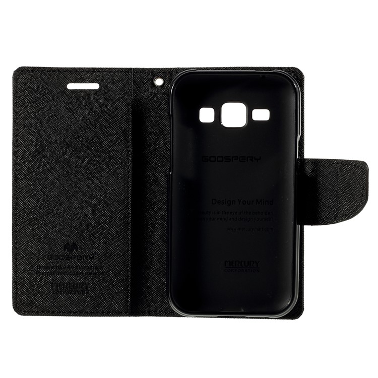 MERCURY Goospery Wallet Leather Case for Samsung Galaxy J1 / J1 4G with Stand - Black-2
