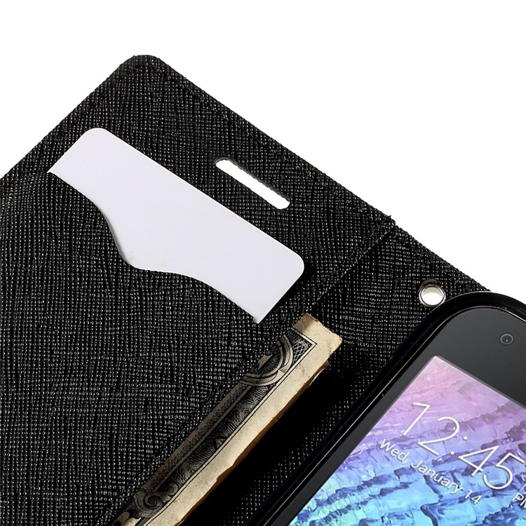 MERCURY Goospery Wallet Leather Case for Samsung Galaxy J1 / J1 4G with Stand - Black-3