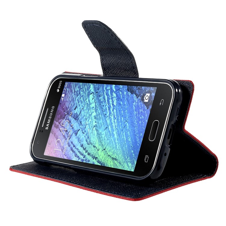 MERCURY Goospery Magnetic Leather Stand Case for Samsung Galaxy J1 / J1 4G - Red-8