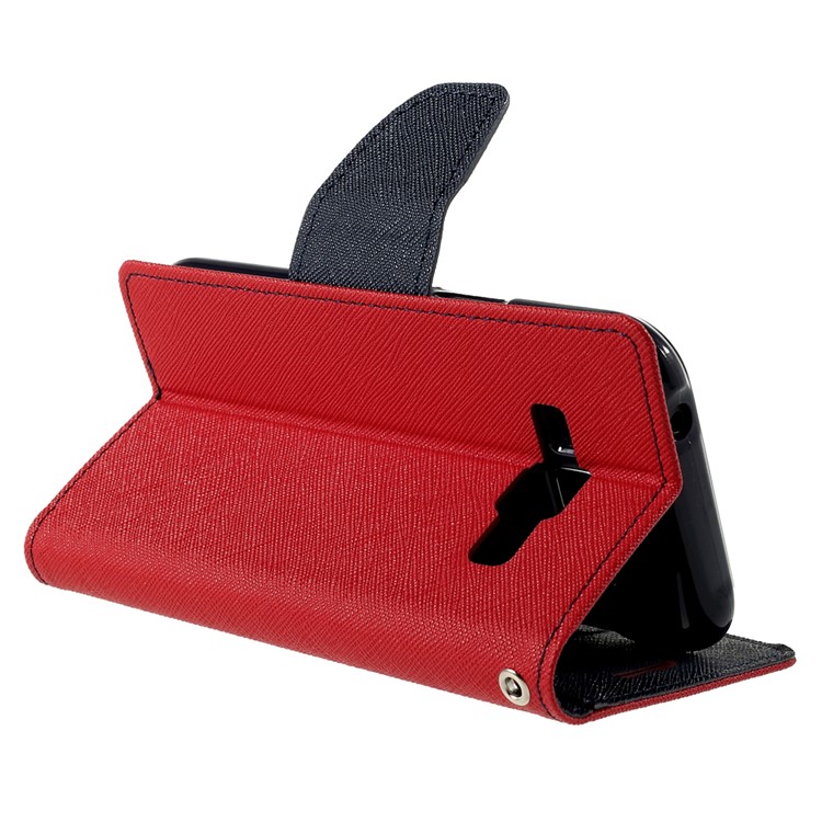 MERCURY Goospery Magnetic Leather Stand Case for Samsung Galaxy J1 / J1 4G - Red-9