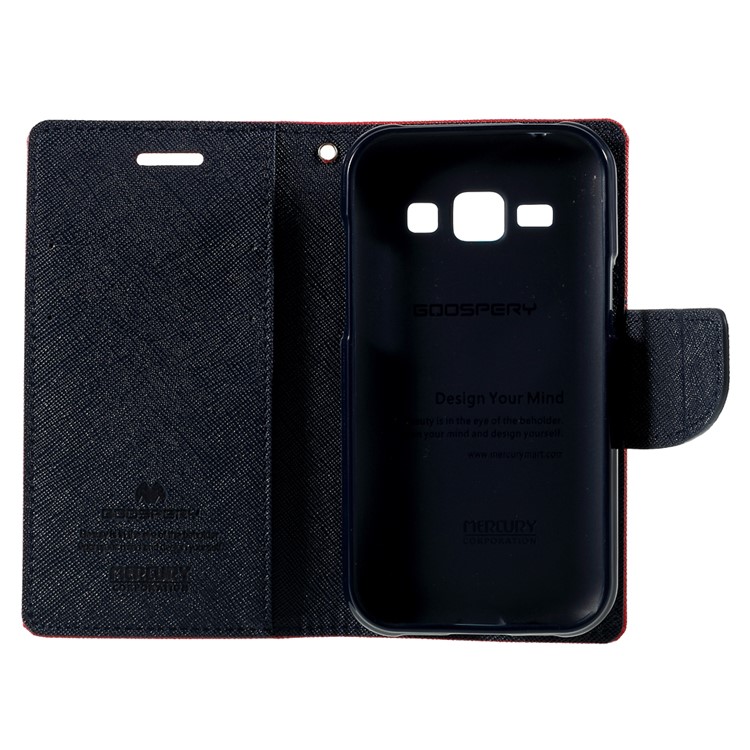 MERCURY Goospery Magnetic Leather Stand Case for Samsung Galaxy J1 / J1 4G - Red-11