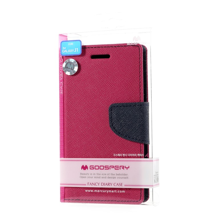 MERCURY Goospery Magnetic Leather Stand Cover for Samsung Galaxy J1 / J1 4G - Rose-11