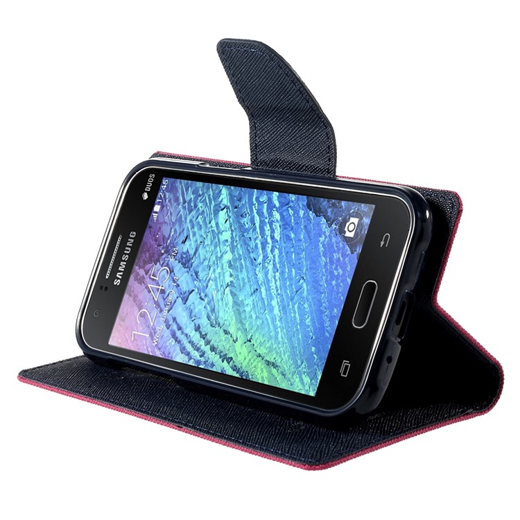 MERCURY Goospery Magnetic Leather Stand Cover for Samsung Galaxy J1 / J1 4G - Rose-4