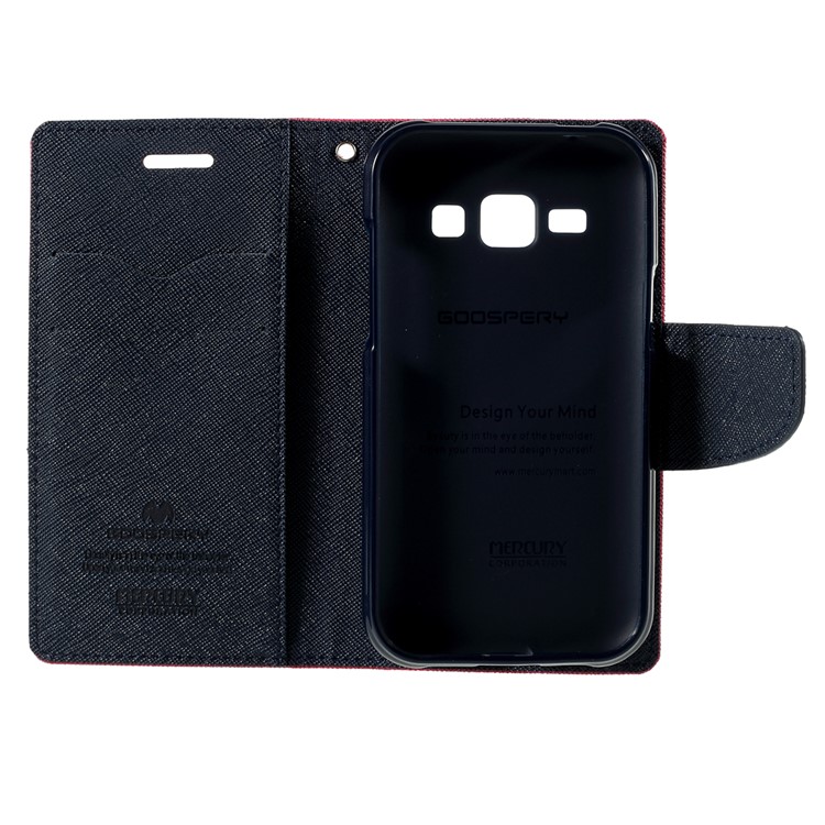 MERCURY Goospery Magnetic Leather Stand Cover for Samsung Galaxy J1 / J1 4G - Rose-7