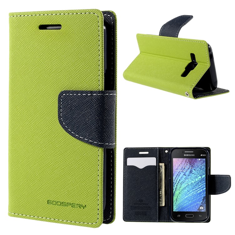 MERCURY Goospery PU Leather Stand Case for Samsung Galaxy J1 / J1 4G - Green-1