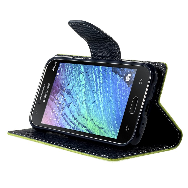 MERCURY Goospery PU Leather Stand Case for Samsung Galaxy J1 / J1 4G - Green-4