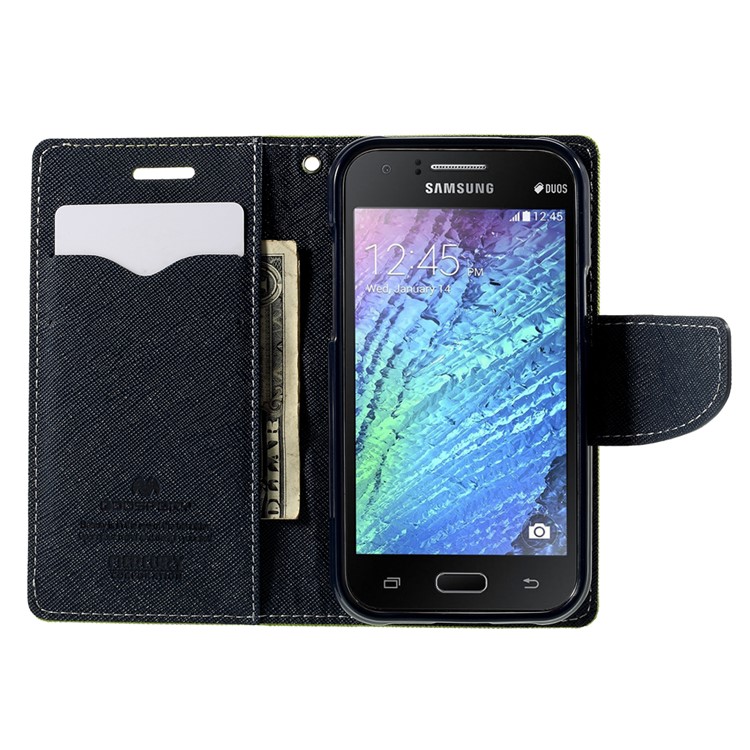 MERCURY Goospery PU Leather Stand Case for Samsung Galaxy J1 / J1 4G - Green-6