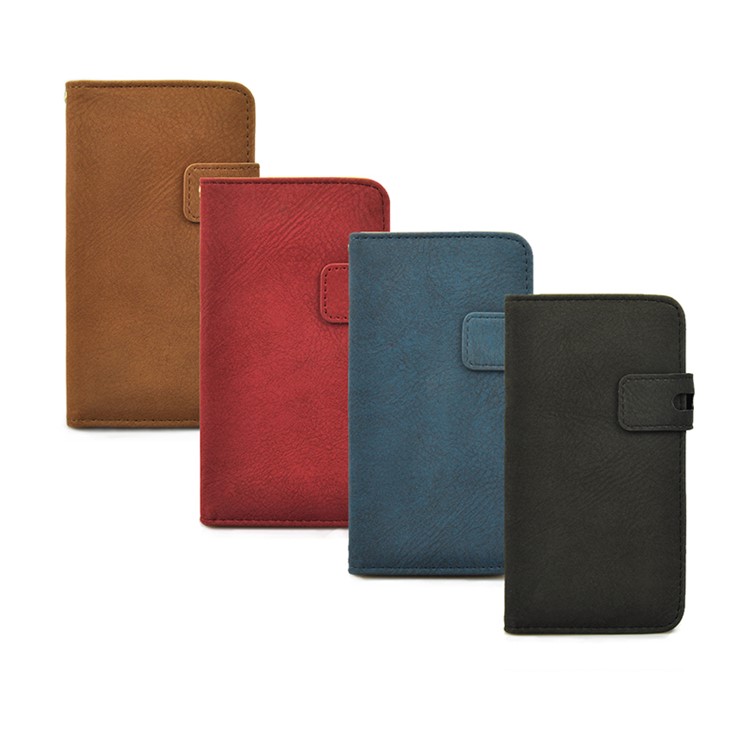 Matte Surface Synthetic Leather Card Holder Case for Galaxy S6 G920 - Brown-9
