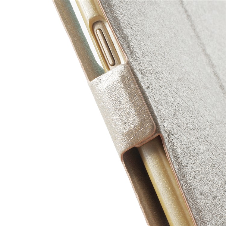 Silk Texture Dual Windows Stand Leather Case for Samsung Galaxy S6 edge G925 - Champagne-7