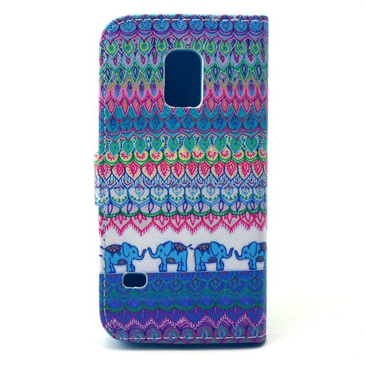 Geometric Figure PU Leather Card Holder Cover for Samsung Galaxy S5 mini G800-2