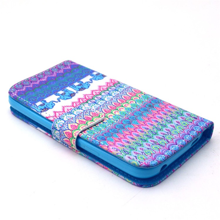 Geometric Figure PU Leather Card Holder Cover for Samsung Galaxy S5 mini G800-3