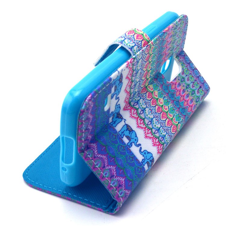 Geometric Figure PU Leather Card Holder Cover for Samsung Galaxy S5 mini G800-6