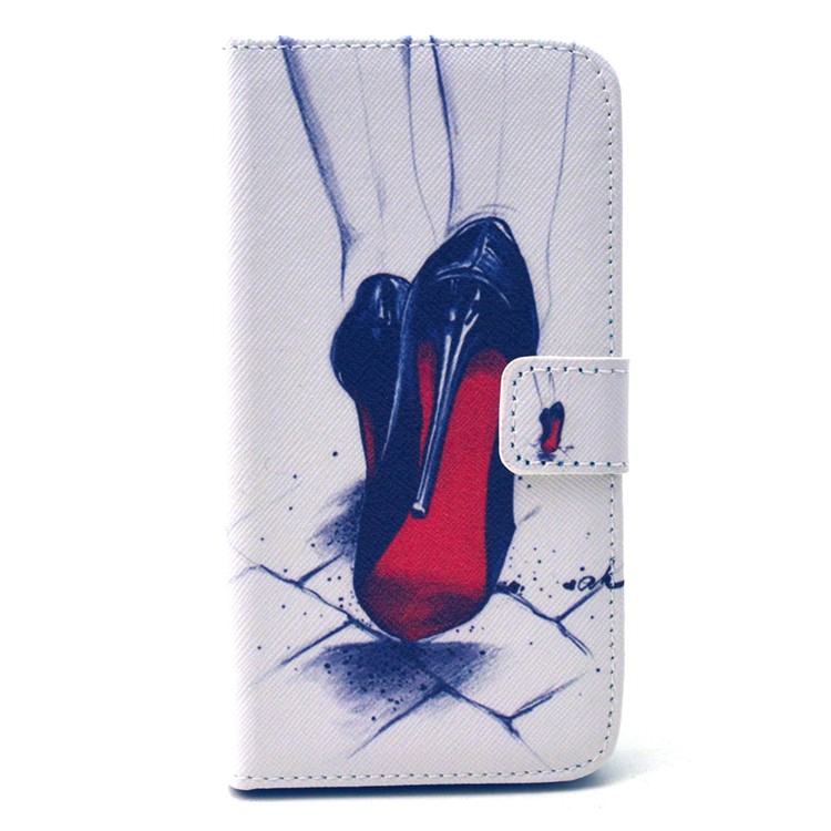 Red Bottom High Heeled Shoes Wallet Leather Cover Shell for Samsung Galaxy S5 G900 / S5 Neo-1
