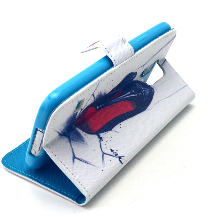 Red Bottom High Heeled Shoes Wallet Leather Cover Shell for Samsung Galaxy S5 G900 / S5 Neo-5