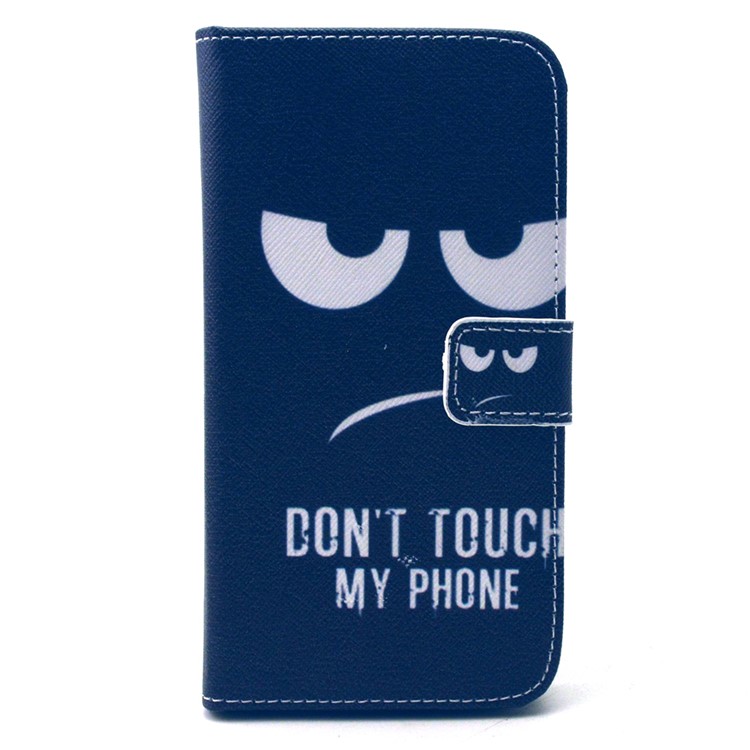 Leather Folio Protective Phone Case for Galaxy S6 G920 - Do Not Touch My Phone-1