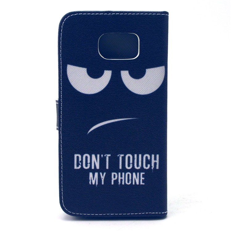 Leather Folio Protective Phone Case for Galaxy S6 G920 - Do Not Touch My Phone-2